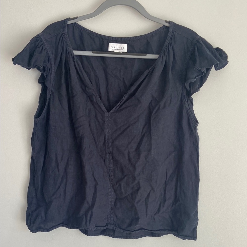 Velvet by Graham & Spencer Black Blouse